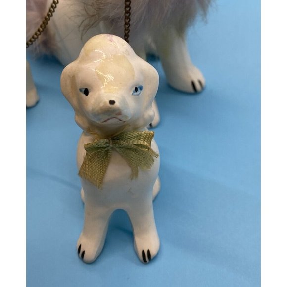 Vintage Ceramic Poodle w/ 2 - Baby Poodles on a Chain West Pac Made in Japan - Picture 2 of 8
